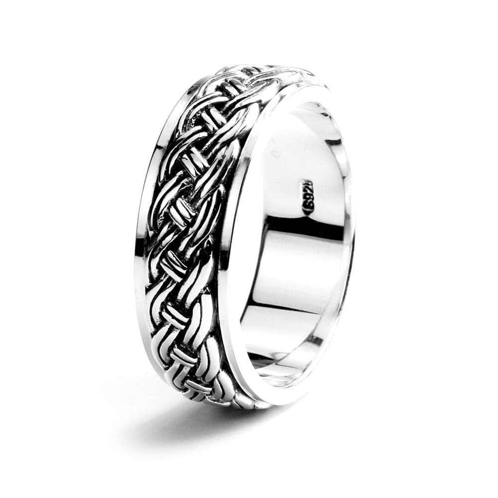 Anti-Stress Ring <Br> Flätad Ring (Silver)