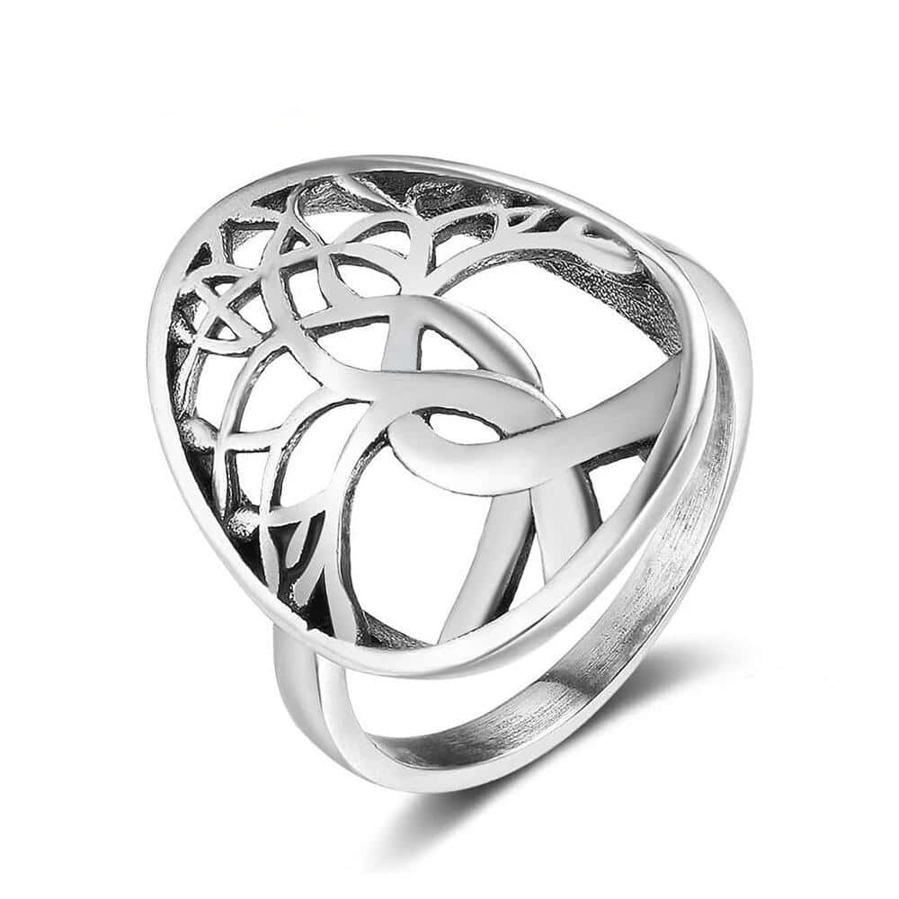Anti-Stress Ring <Br> Livets Träd (Massivt Silver)
