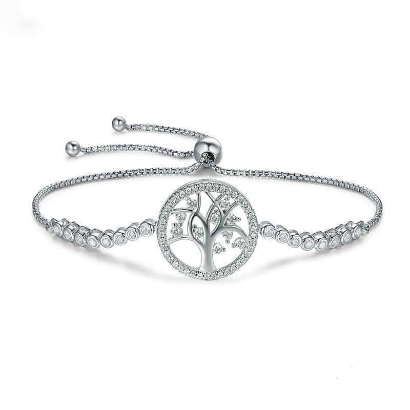Anti-Stressarmband <Br>Livets Träd (Silver/Platin)
