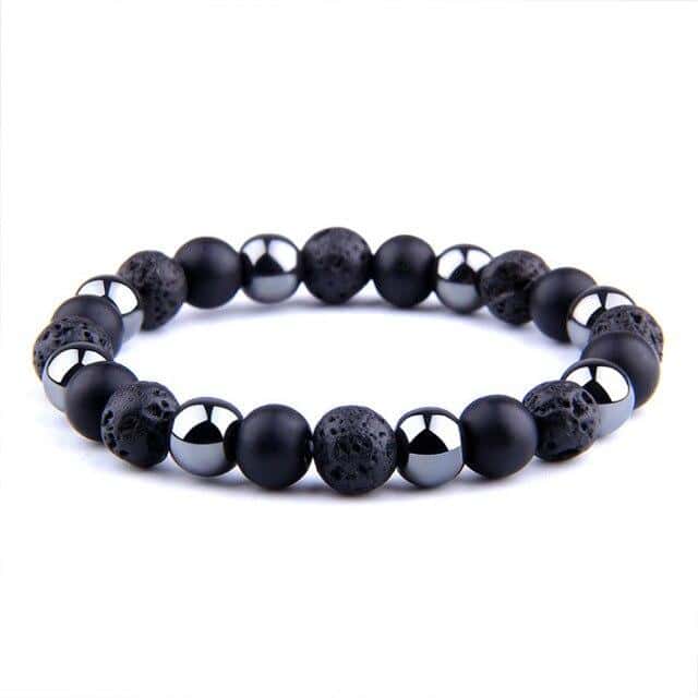 Antistressarmband <Br>I Lavasten, Svart Obsidian Och Hematit