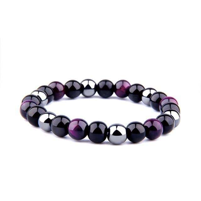 Antistressarmband <Br>Hematit Och Violett Agat