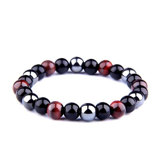 Antistressarmband <Br>Hematit Och Rött Tigeröga
