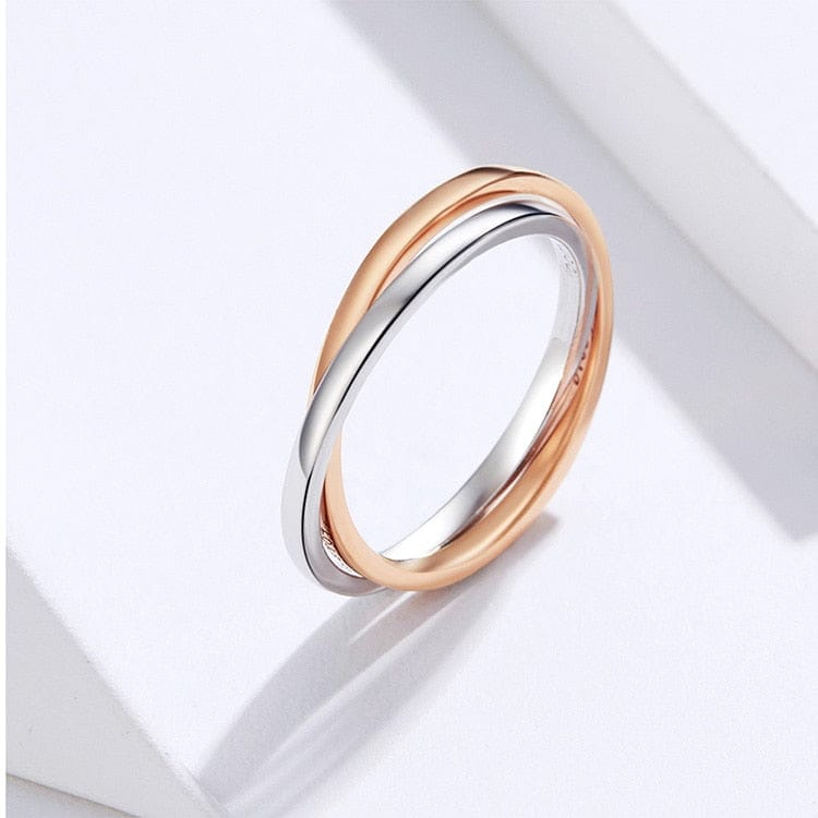 Antistressring <Br>2 Korsade Ringar (Silver)