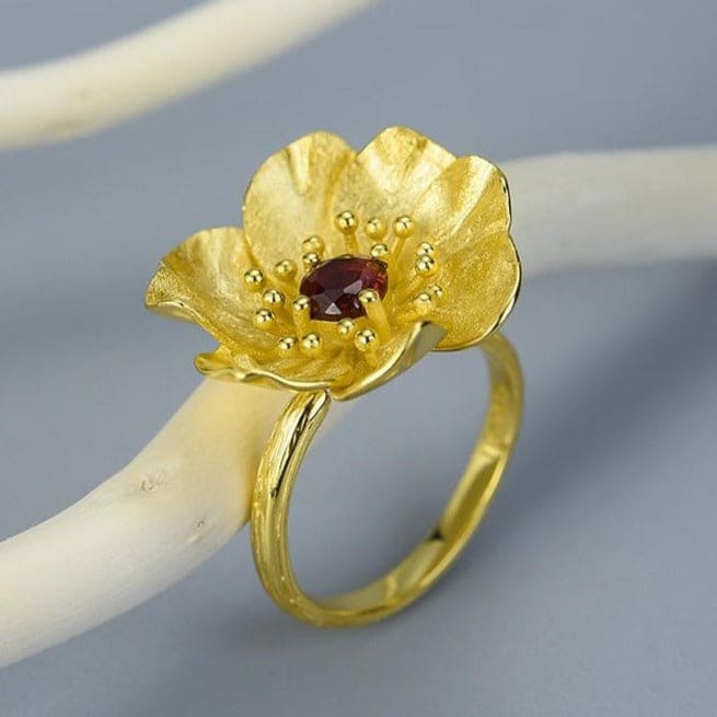 Antistressring <Br>Justerbar Lotusblomma (Silver)