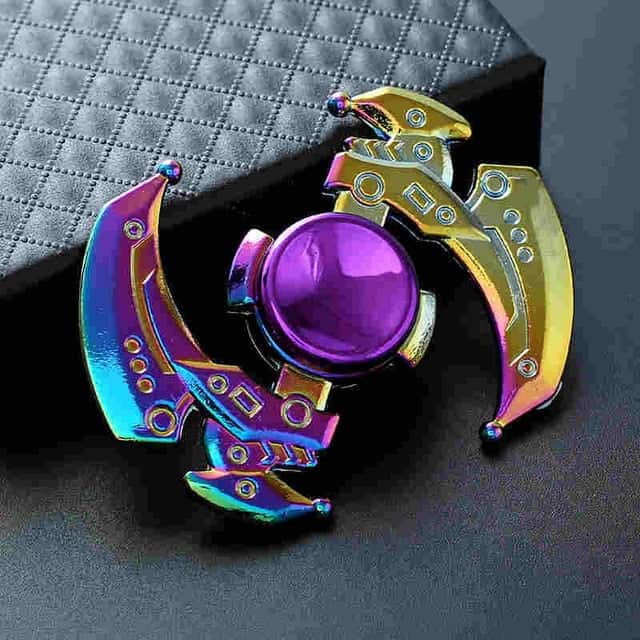 Regnbåge Heptagonal Hand Spinner Fidget Zinklegering Metall Fidget Spinner Metall Lager Edc Finger Spinner Hand Lindrar Stress