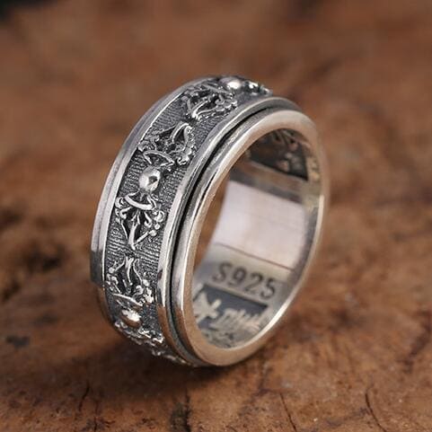 Anti-Stress Ring <Br>Tibetan (Silver)